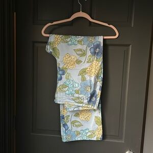 Talbots Blue and Yellow Floral Pants